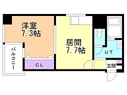 メゾンドヴィレ知事公館前 4階1LDKの間取り