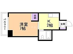 ロイヤル宮の森 1Kの間取図画像