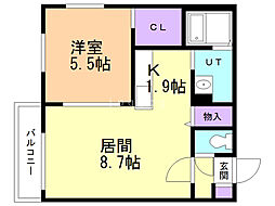 ル・ファール行啓通 1LDKの間取図画像