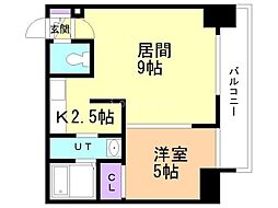 サンコート大通 1LDKの間取図画像
