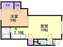 シンエイマンション 1LDKの間取図画像