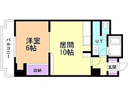 シャンボール中島公園 1LDKの間取図画像