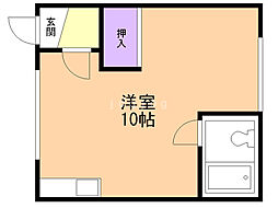 コーポライフ24軒M棟 ワンルームの間取図画像