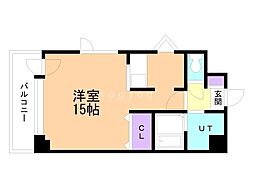 内山ビル 802 8階ワンルームの間取り