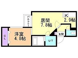 DESTINO Residencia715 1LDKの間取図画像