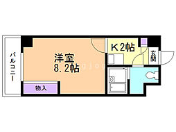 レオパレスさくら中央 4階1Kの間取り