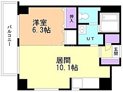 札幌市営東豊線 豊水すすきの駅 徒歩5分の賃貸マンション 9階1LDKの間取り