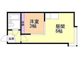 カーサ・チェリベ2 1DKの間取図画像
