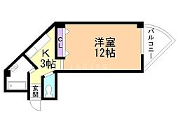 ラベニュー札幌 601 6階1Kの間取り