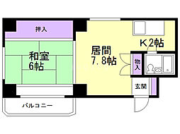 南2条ビル 4階1LDKの間取り