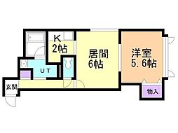 エクセレンス宮の森 1LDKの間取図画像