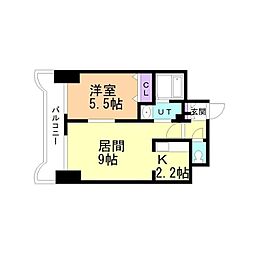 ティアラ資生館 1LDKの間取図画像