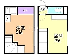 ウッド611 1階1DKの間取り