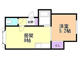マイシャルム 1LDKの間取図画像