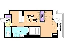 ＵＵＲコート札幌南三条プレミアタワー 13階ワンルームの間取り