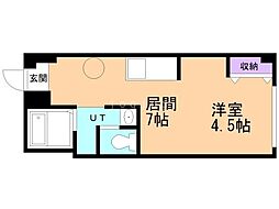 ロードサイド24 1DKの間取図画像