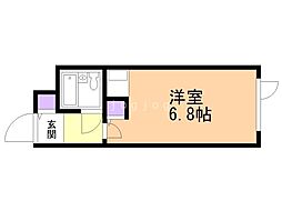 ダイアパレス大通第2 3階ワンルームの間取り