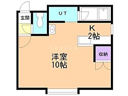 ラビリンス弐番館 1Kの間取図画像
