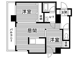 クレジデンス札幌・南4条 8階2LDKの間取り