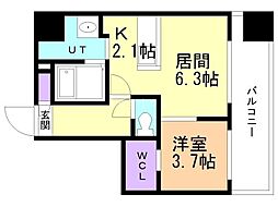 ＭＯＤＥＮＡ　ＣＥＮＴＯＲＯ 5階1LDKの間取り
