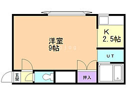 コーポ桑西 1Kの間取図画像