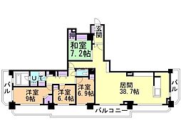 知事公館前タワーレジデンス 4LDKの間取図画像