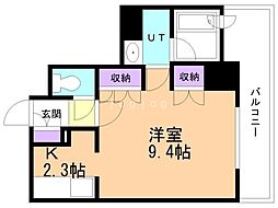 グランカーサ裏参道 6階1Kの間取り