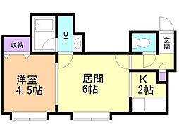 Ｒ’ｓ北円山（アールズ北円山） 1階1LDKの間取り