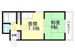 メゾン24 1DKの間取図画像