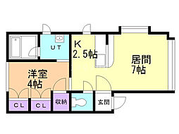ソシアルトミイNo.68 1LDKの間取図画像