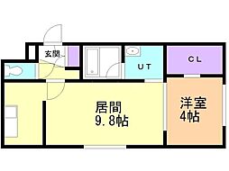 ワールドパレス札幌中央 1LDKの間取図画像