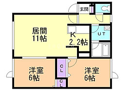 パーセルN14 2LDKの間取図画像