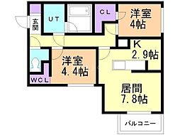 間取図画像 2LDK