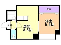 ルナハイツ南8条 1LDKの間取図画像