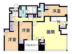 シティタワー札幌大通 3LDKの間取図画像