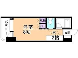アン・セリジェ弐番館 1Kの間取図画像