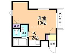 ラミアール円山 1Kの間取図画像