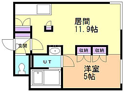 メゾンドール 1LDKの間取図画像
