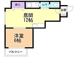 サンマンション 1LDKの間取図画像