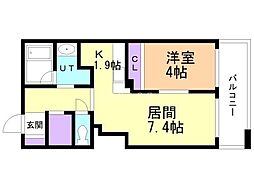 KDXレジデンス大通公園 1LDKの間取図画像