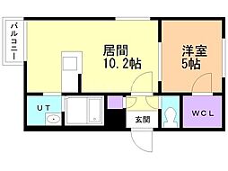 R・clement 1LDKの間取図画像