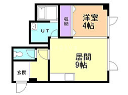 アップルコートS11 1LDKの間取図画像