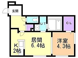 FUTABASQUARE琴似 1LDKの間取図画像