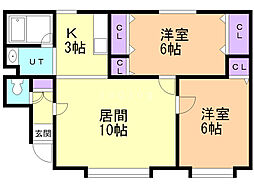 ソシアルトミイNo.53 2LDKの間取図画像