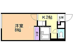 レオパレス藤 1Kの間取図画像