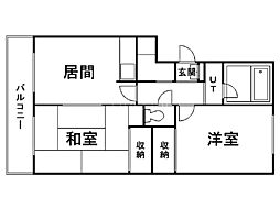 ノーランド山鼻 2DKの間取図画像