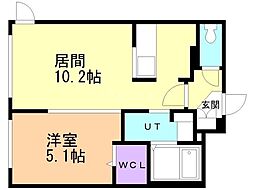 ラ・ビスタ4-12 1LDKの間取図画像