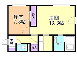 ノイ・ズイッヒ 1LDKの間取図画像