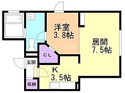 Y's-スクエア 1LDKの間取図画像