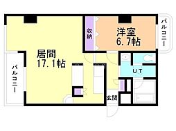 クラシックハイム 1LDKの間取図画像
